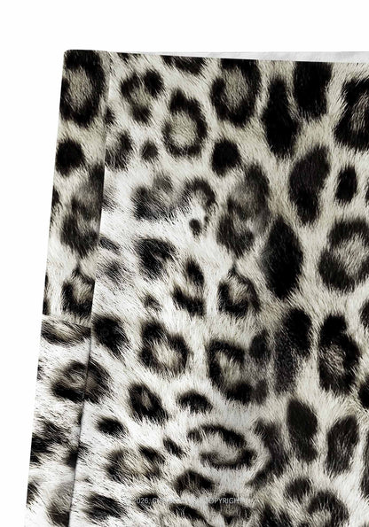 Snow Leopard Y2K Print Gym Shorts Cherrykitten