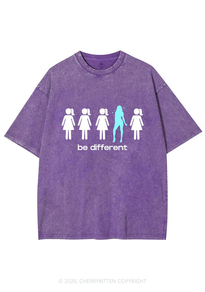 Be Different Girl Y2K Shirts Washed Tee Cherrykitten