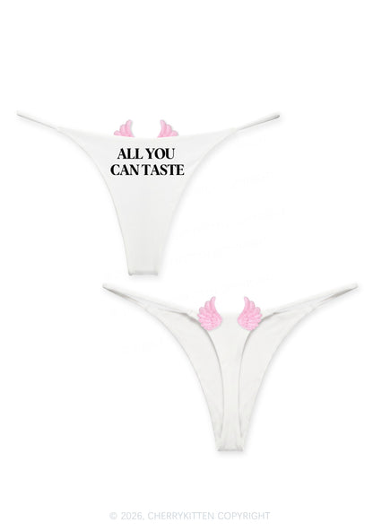 All You Can Taste Y2K Goth Angel Wings Bikini String Thong Cherrykitten