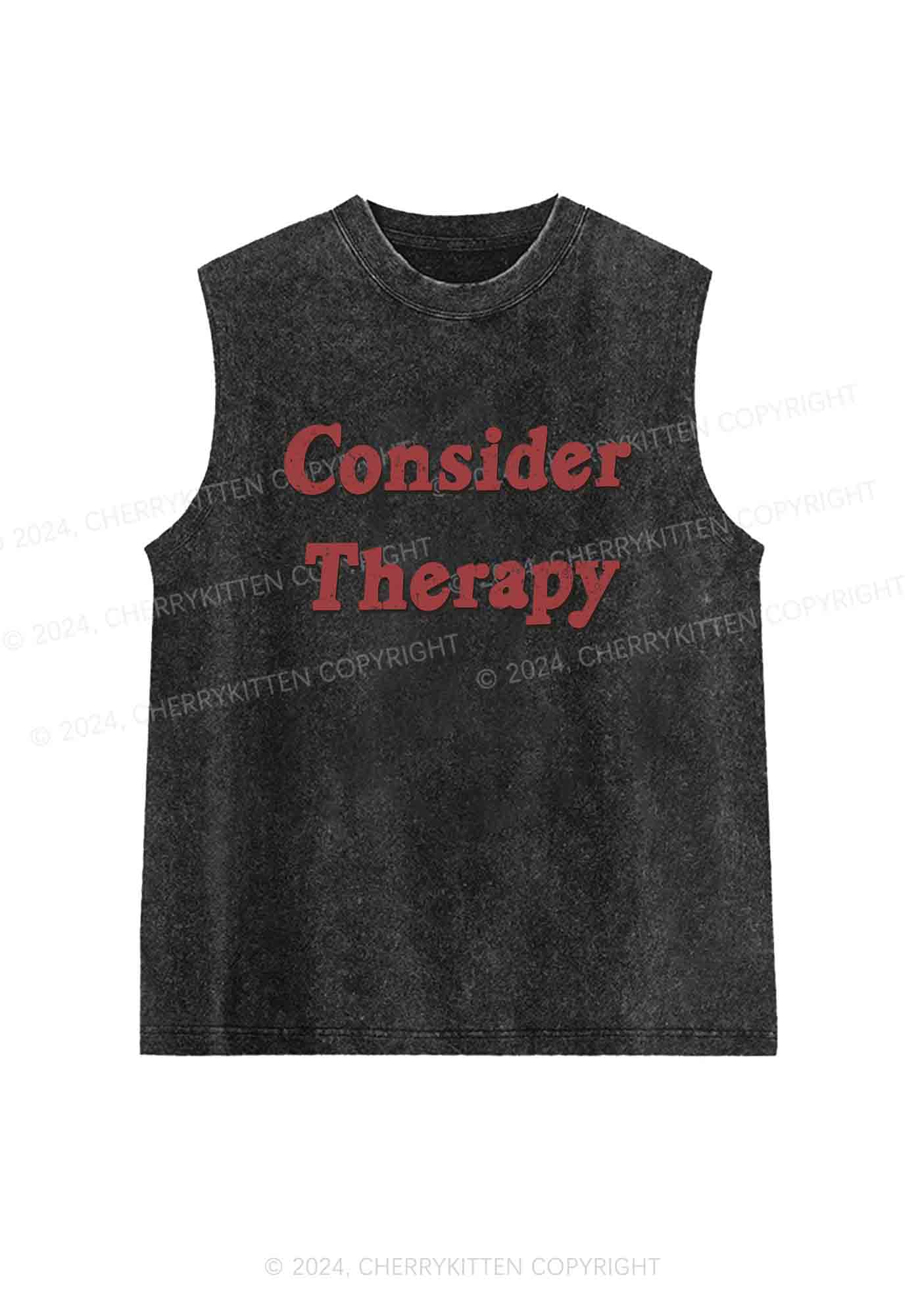 Consider Therapy Y2K Washed Tank Cherrykitten