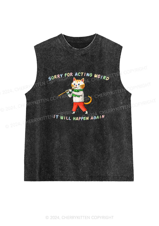 Sorry For Acting Weird Y2K Washed Tank Cherrykitten