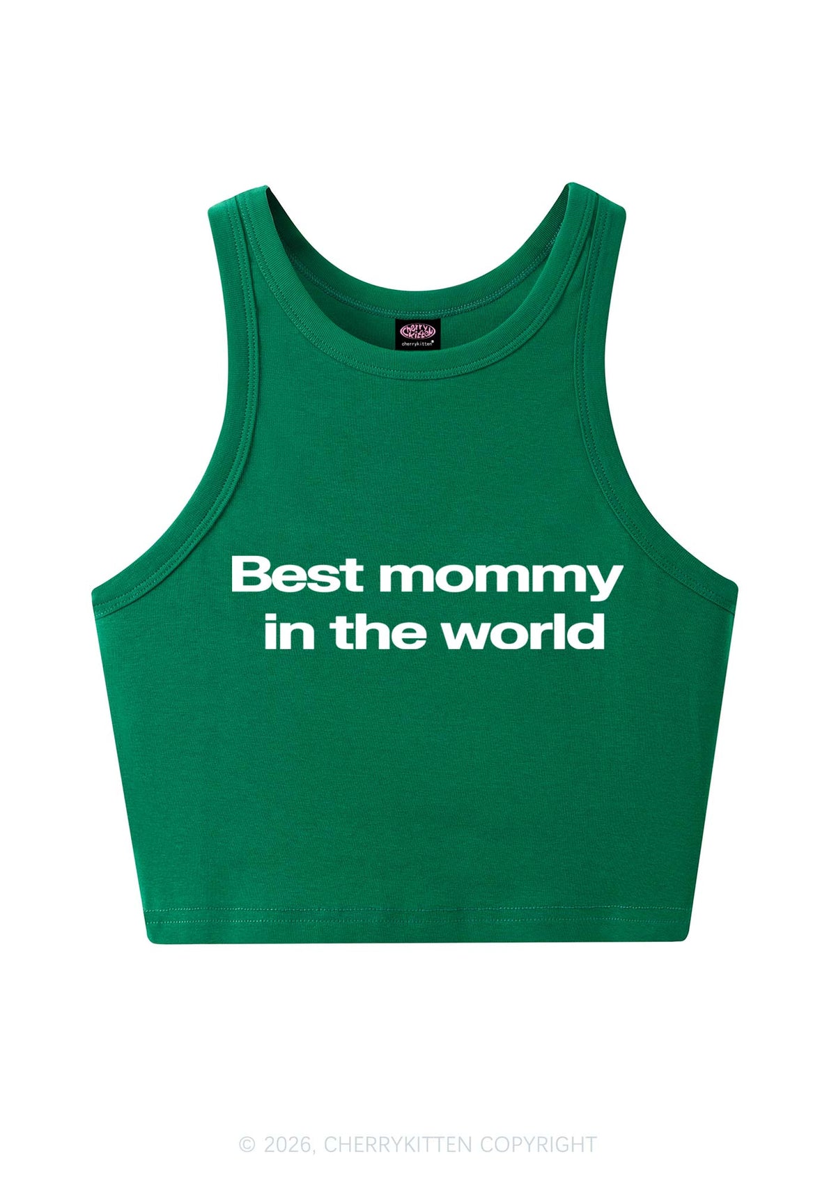 Best Mommy In The World Y2K Crop Tank Top Cherrykitten