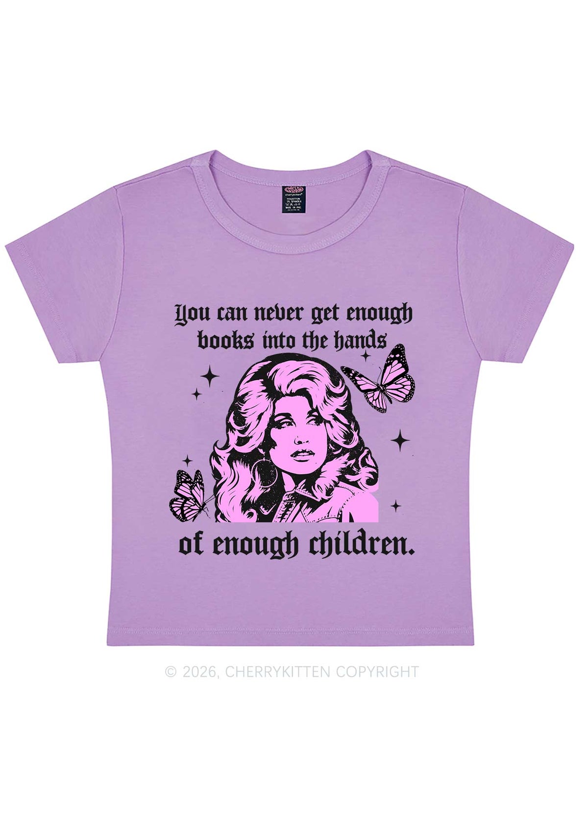 Get Enough Books Into Children Y2K Baby Tee Cherrykitten