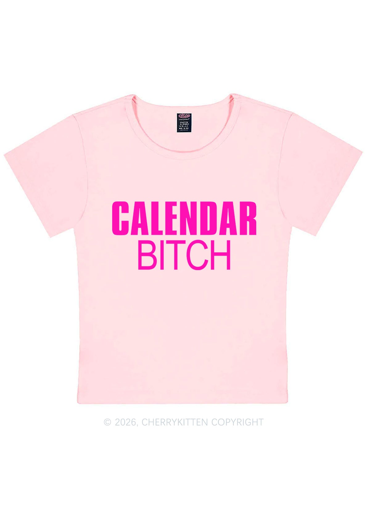 Calendar Bxxch Y2K Baby Tee Cherrykitten