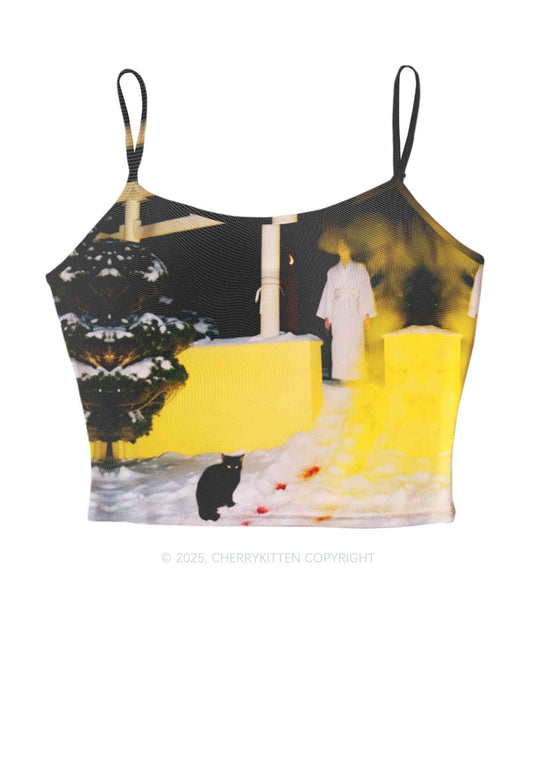 Snow Cat Y2K Mesh Cami Tank Cherrykitten
