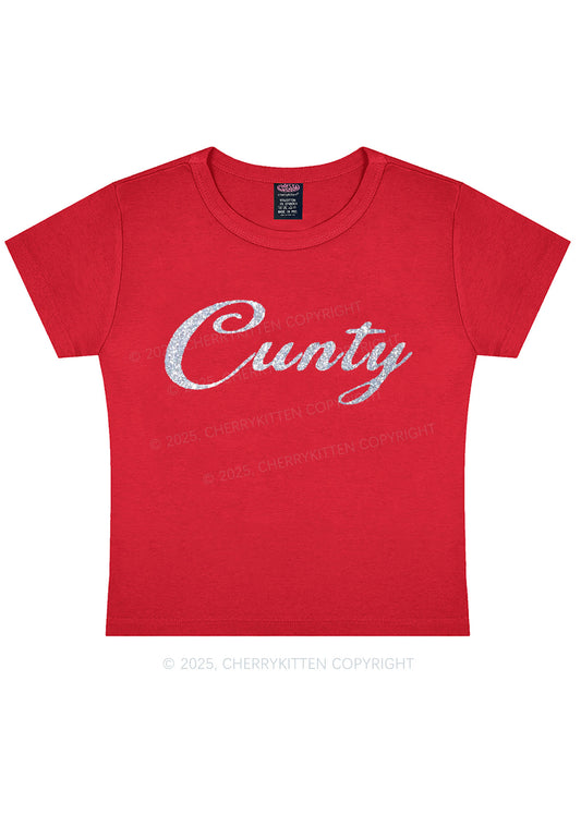 Glitter Cunty Y2K Baby Tee Cherrykitten