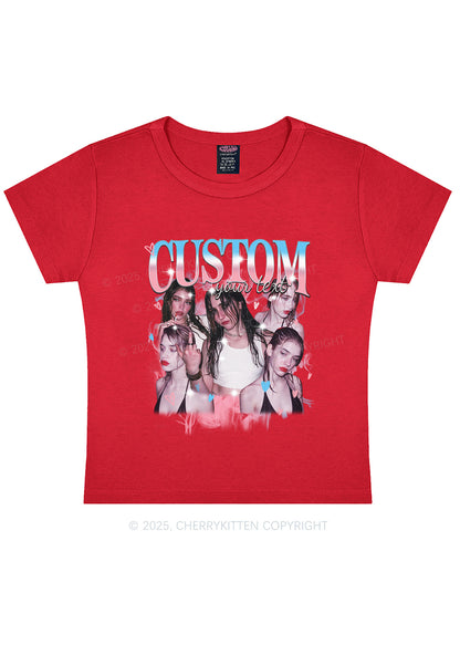 Custom Photo Trans Pride Y2K Baby Tee Cherrykitten