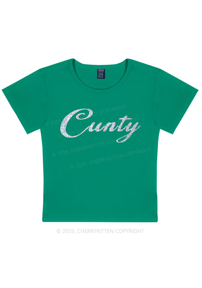 Glitter Cunty Y2K Baby Tee Cherrykitten