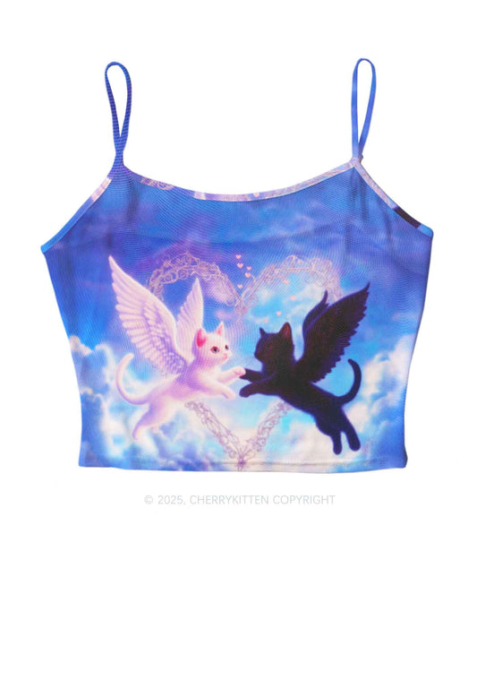 Cat Angel Y2K Mesh Cami Tank Cherrykitten
