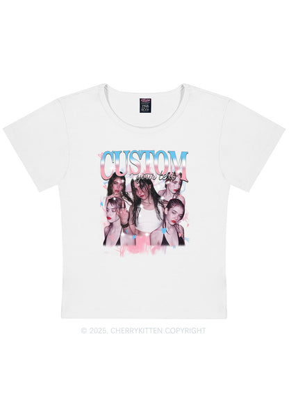 Custom Photo Trans Pride Y2K Baby Tee Cherrykitten