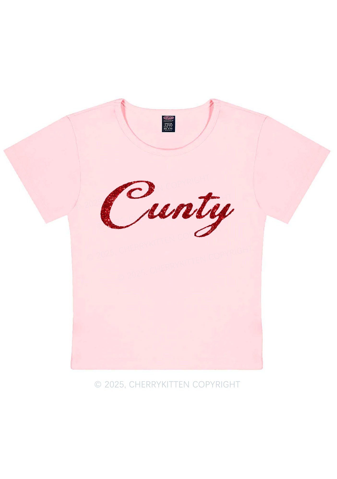 Glitter Cunty Y2K Baby Tee Cherrykitten