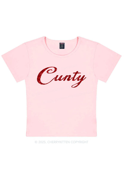Glitter Cunty Y2K Baby Tee Cherrykitten