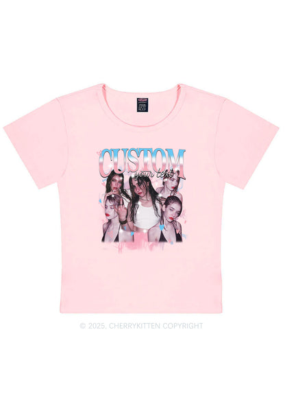 Custom Photo Trans Pride Y2K Baby Tee Cherrykitten