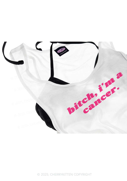 Bxtch Im A Custom Zodiac Y2K Sheer Boyfriend Tank Cherrykitten