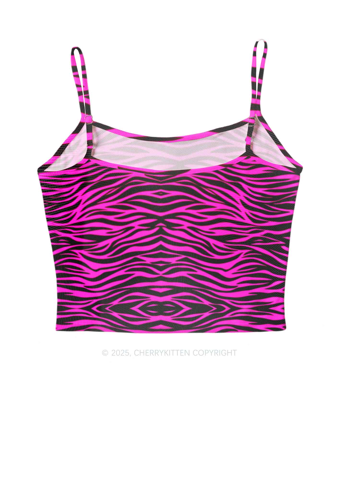 Pink Zebra Y2K Mesh Cami Tank Cherrykitten