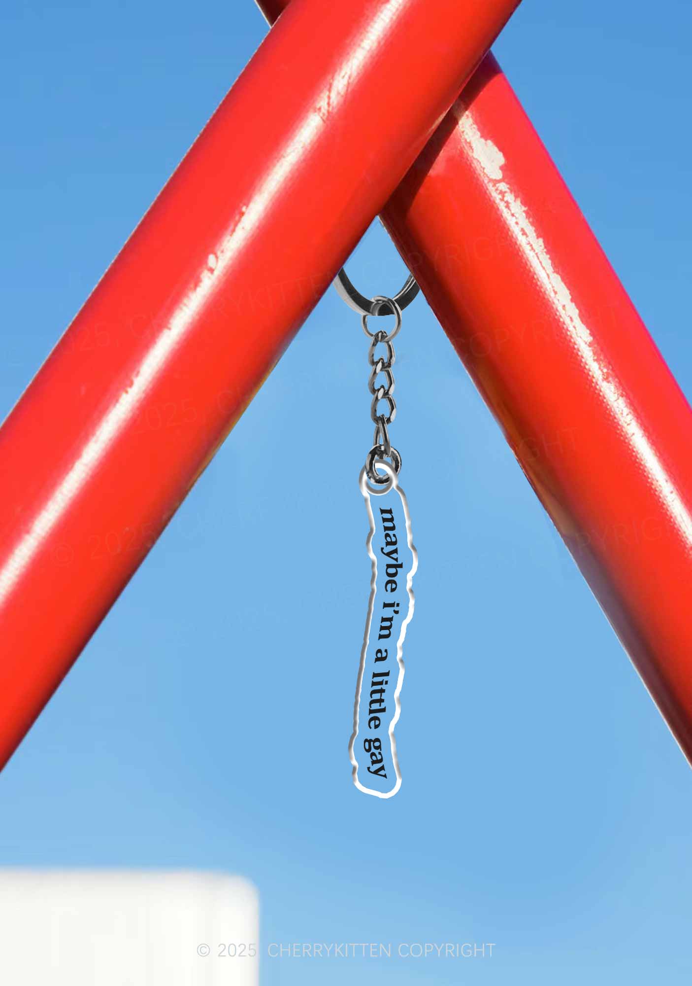 Maybe Im A Little Gay Pride 1Pc Y2K Keychain Cherrykitten