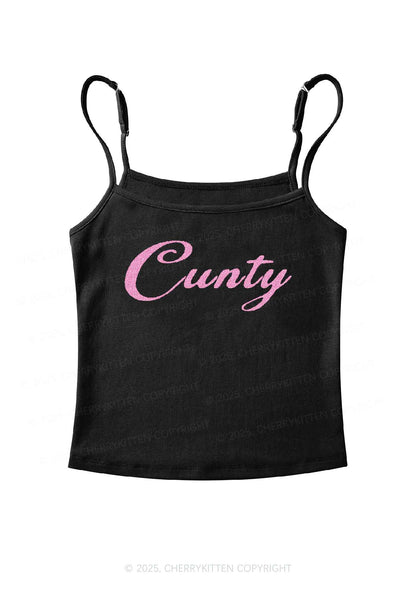 Glitter Cunty Y2K Spaghetti Strap Cami Cherrykitten