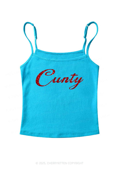 Glitter Cunty Y2K Spaghetti Strap Cami Cherrykitten
