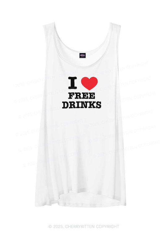 I Love Free Drinks Y2K Sheer Boyfriend Tank Cherrykitten