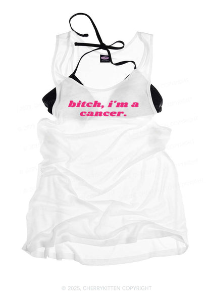 Bxtch Im A Custom Zodiac Y2K Sheer Boyfriend Tank Cherrykitten