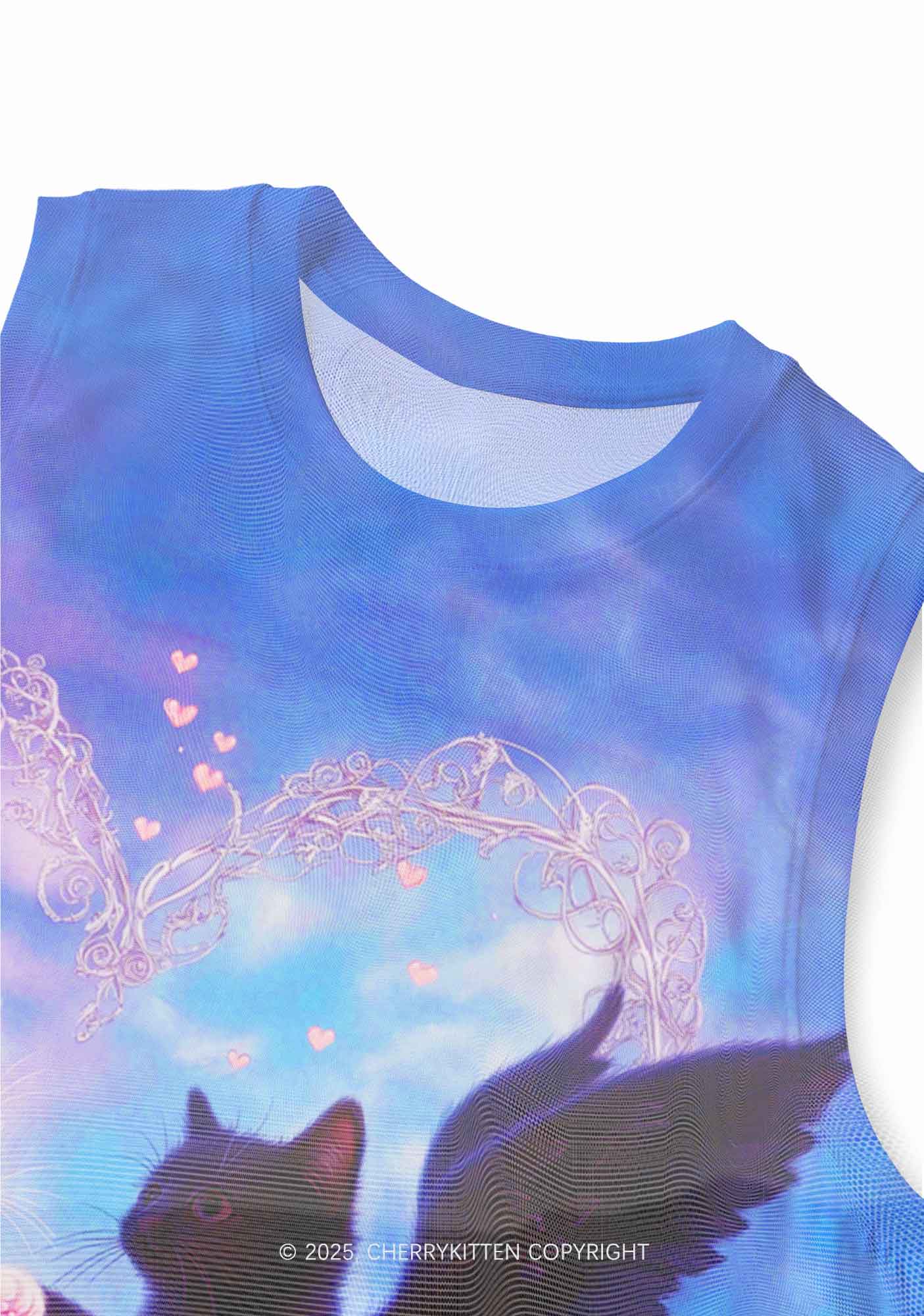 Cat Angel Y2K Mesh Muscle Tank Cherrykitten