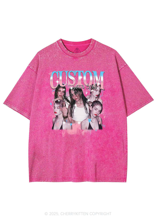 Custom Photo Trans Pride Y2K Shirts Washed Tee Cherrykitten