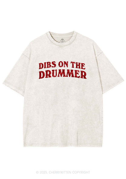 Glitter Dibs On The Drummer Y2K Shirts Washed Tee Cherrykitten