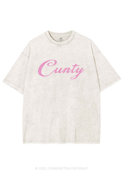 Glitter Cunty Y2K Shirts Washed Tee Cherrykitten