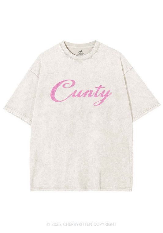 Glitter Cunty Y2K Shirts Washed Tee Cherrykitten