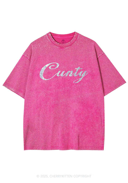 Glitter Cunty Y2K Shirts Washed Tee Cherrykitten