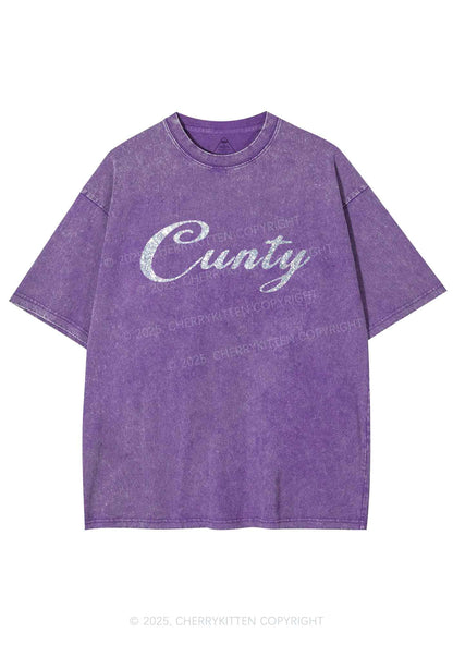 Glitter Cunty Y2K Shirts Washed Tee Cherrykitten