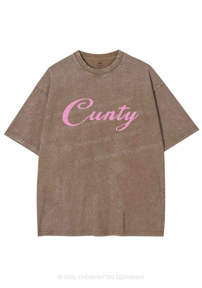 Glitter Cunty Y2K Shirts Washed Tee Cherrykitten