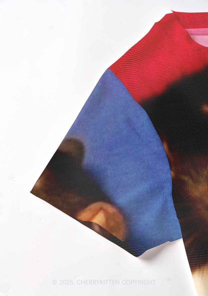 Rats with Doll Y2K Mesh Crop Top Cherrykitten