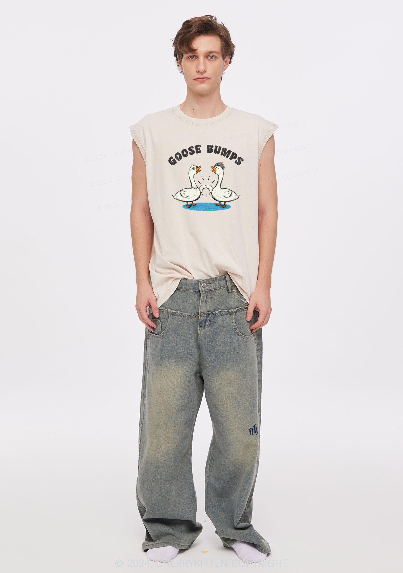 Goosebumps Duck Y2K Washed Tank Cherrykitten