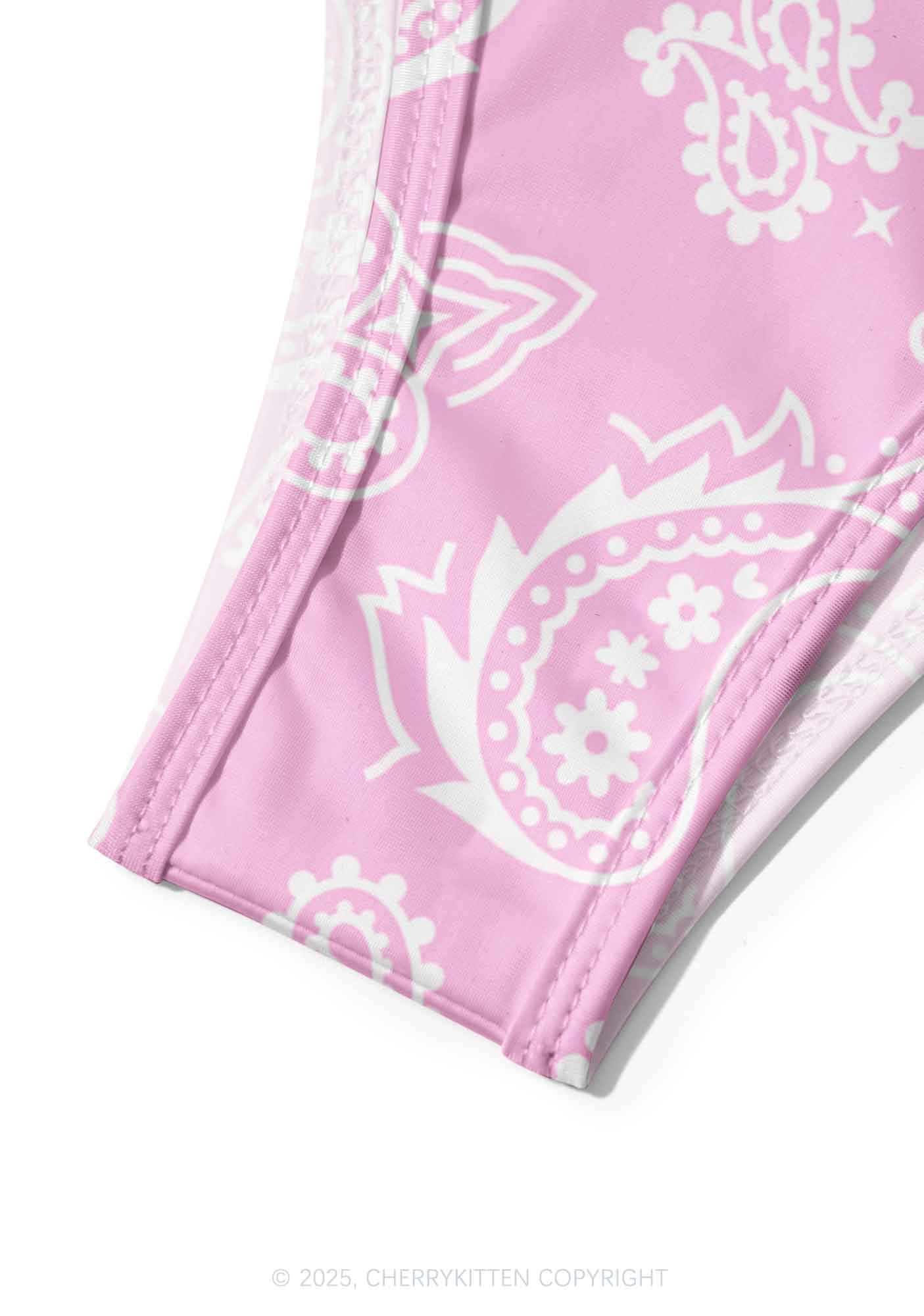 Pink Paisley Y2K Print Bikini Set Cherrykitten