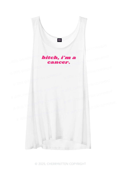Bxtch Im A Custom Zodiac Y2K Sheer Boyfriend Tank Cherrykitten