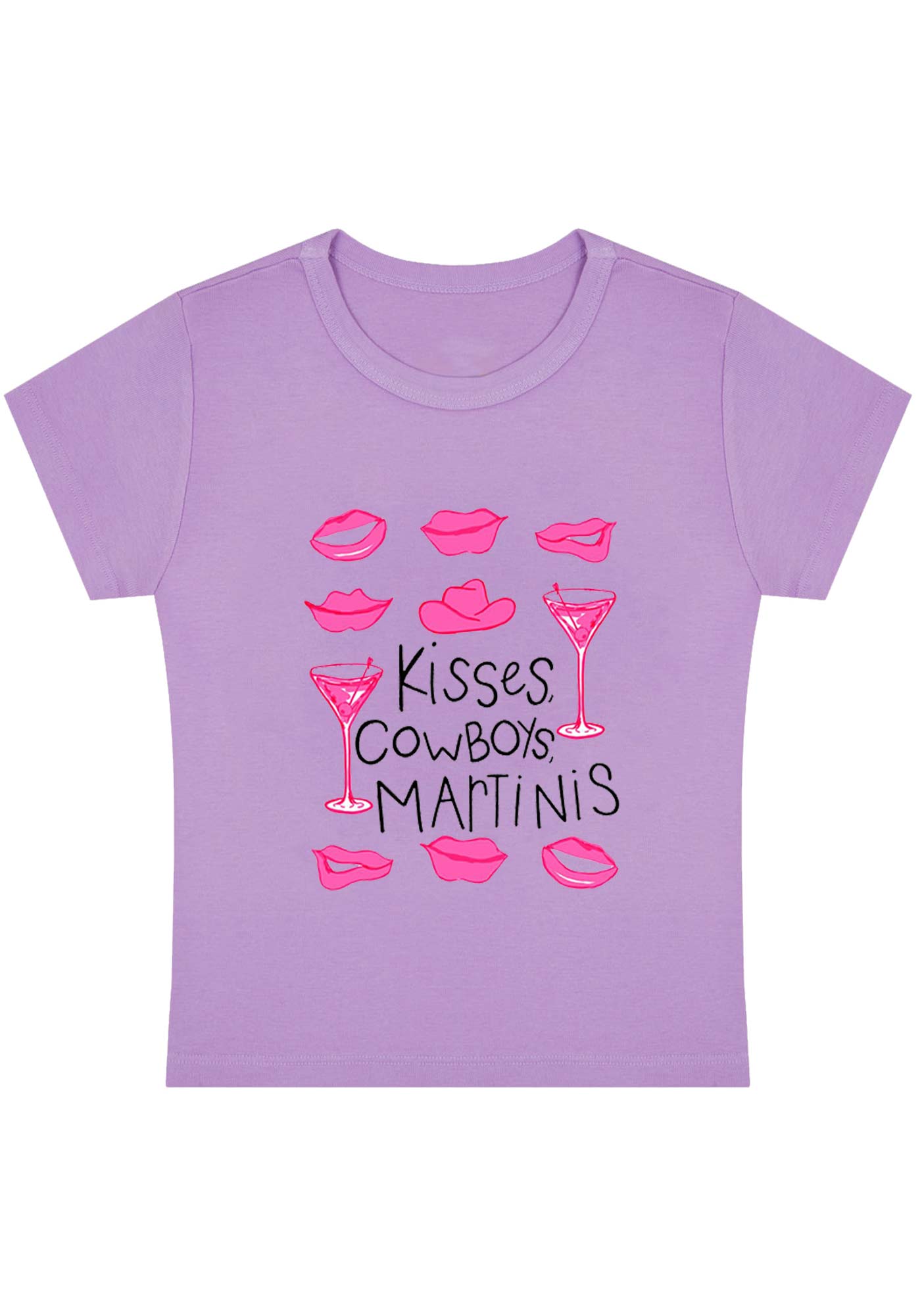 Curvy Kisses Cowboys Martinis Baby Tee