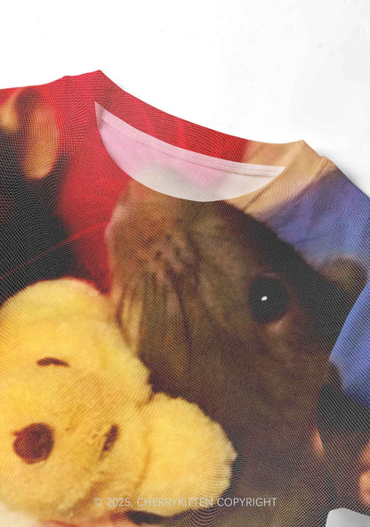 Rats with Doll Y2K Mesh Crop Top Cherrykitten