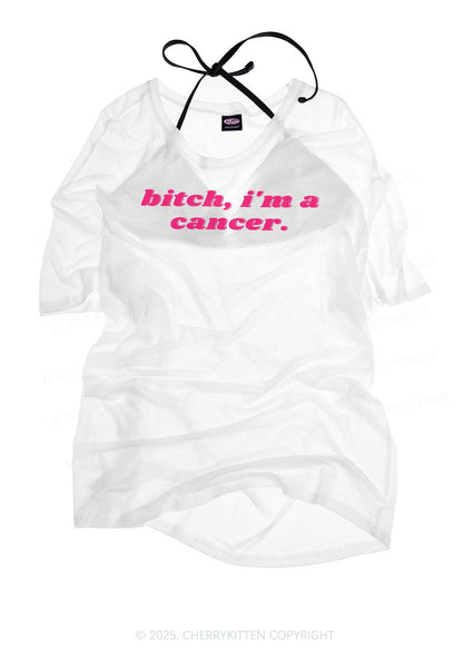 Bxtch Im A Custom Zodiac Y2K Sheer Boyfriend Tee Cherrykitten