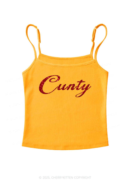 Glitter Cunty Y2K Spaghetti Strap Cami Cherrykitten