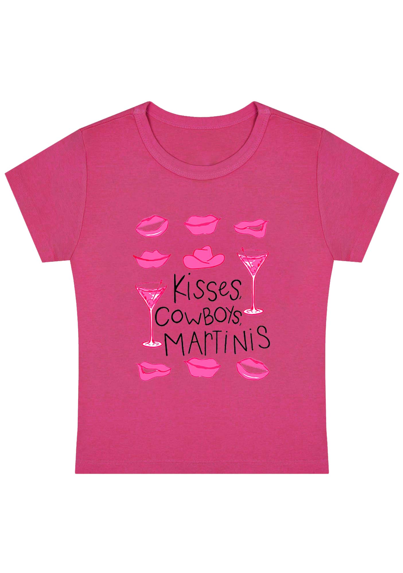 Curvy Kisses Cowboys Martinis Baby Tee