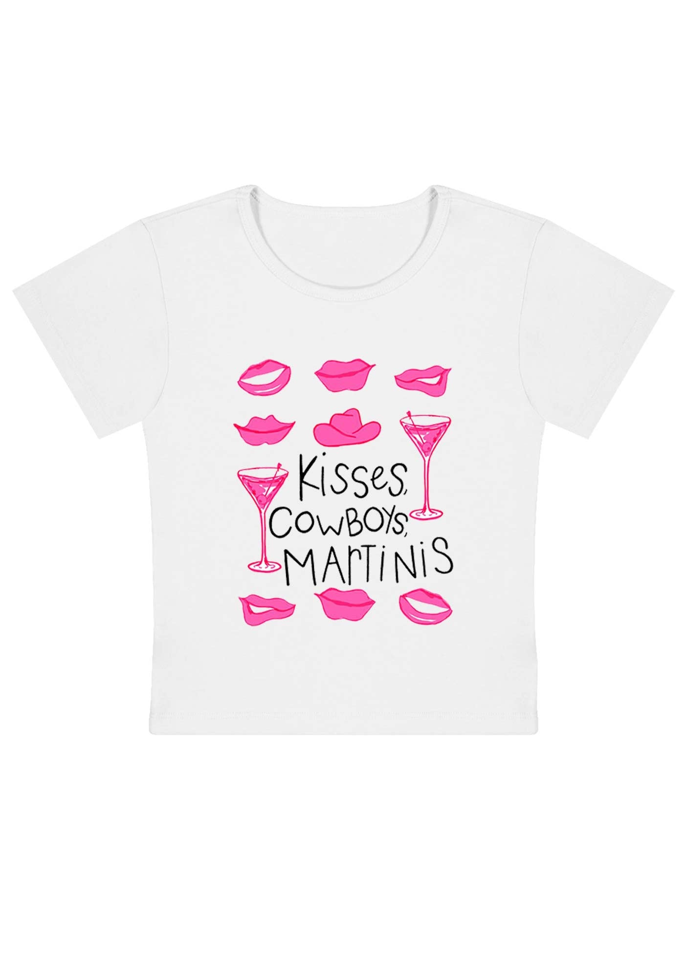 Curvy Kisses Cowboys Martinis Baby Tee