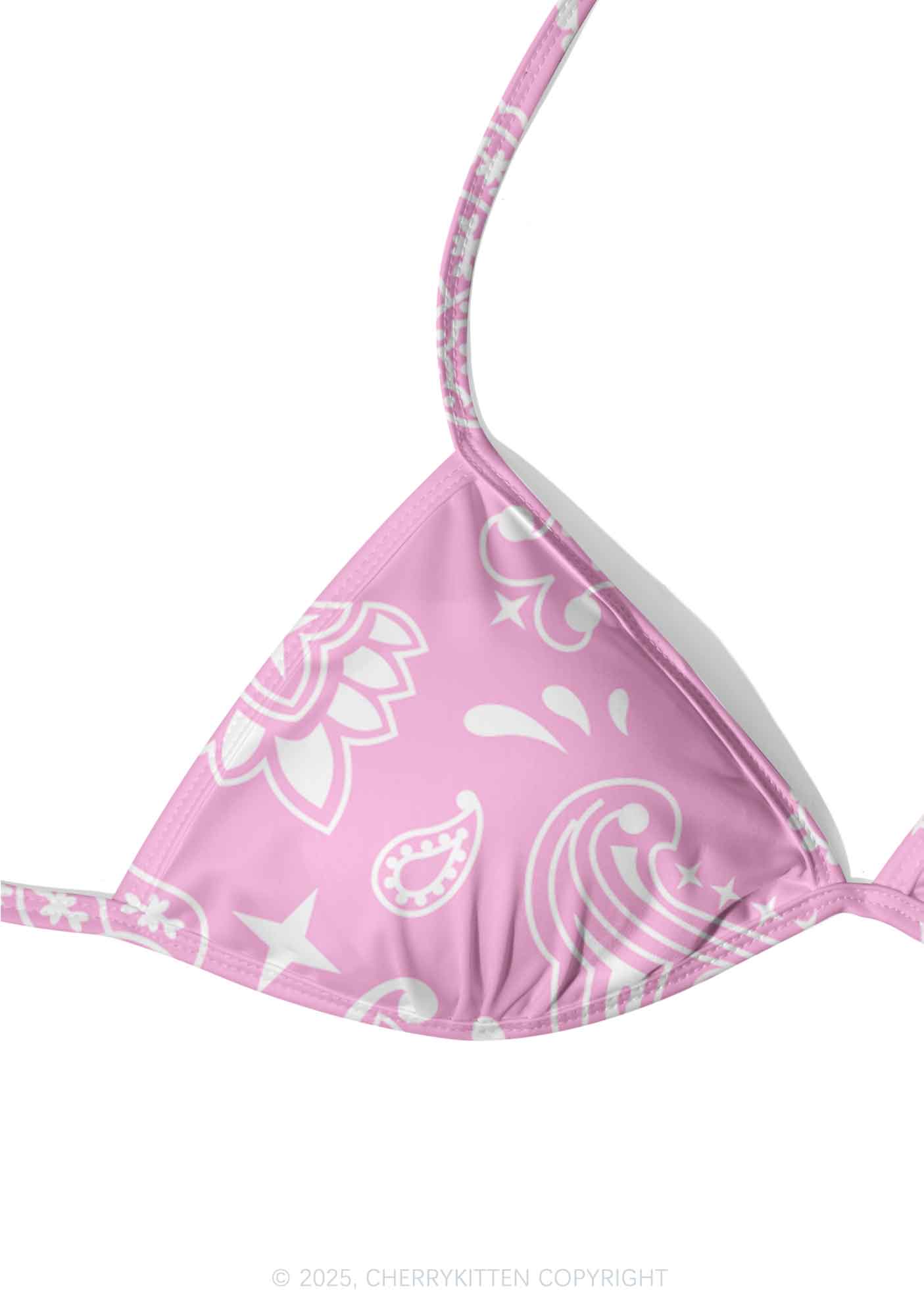 Pink Paisley Y2K Print Bikini Set Cherrykitten