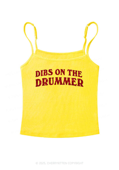 Glitter Dibs On The Drummer Y2K Spaghetti Strap Cami Cherrykitten