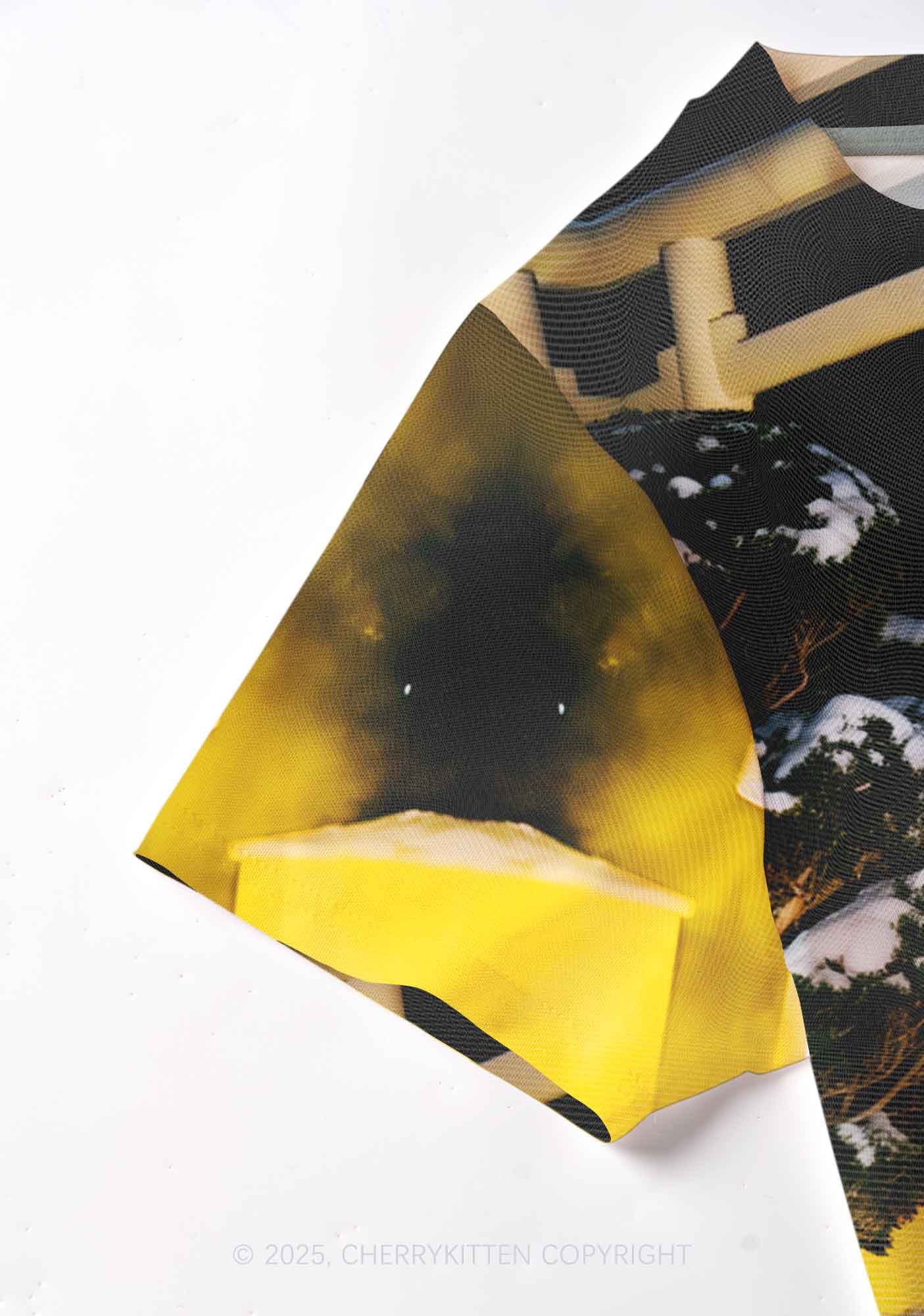 Cherrykitten Snow Cat Y2K Mesh Crop Top Cherrykitten for Sale