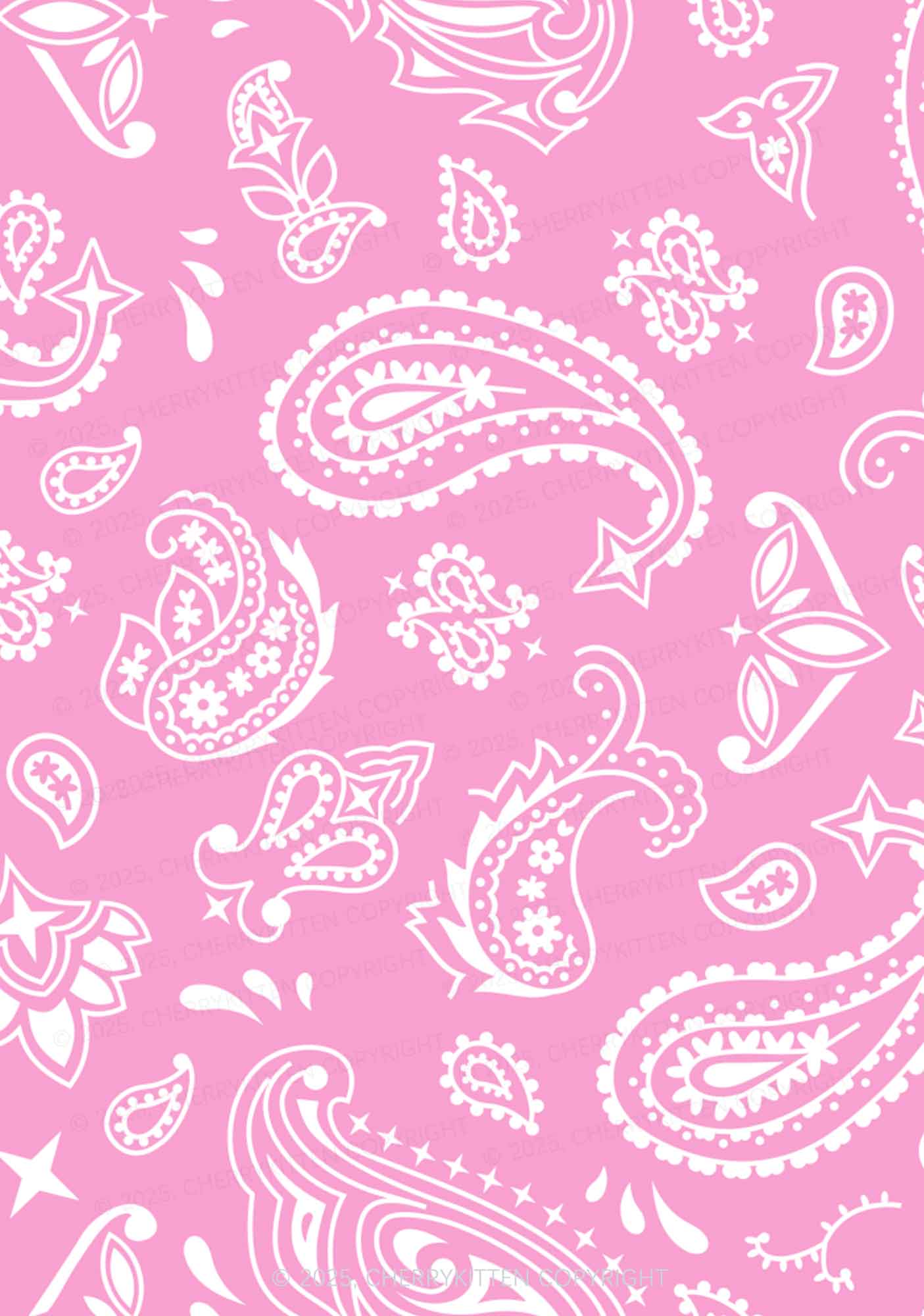 Pink Paisley Y2K Print Bikini Set Cherrykitten
