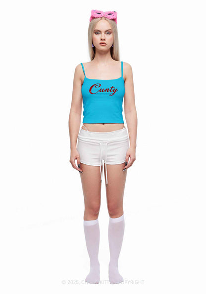 Glitter Cunty Y2K Spaghetti Strap Cami Cherrykitten
