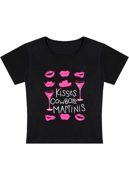 Curvy Kisses Cowboys Martinis Baby Tee