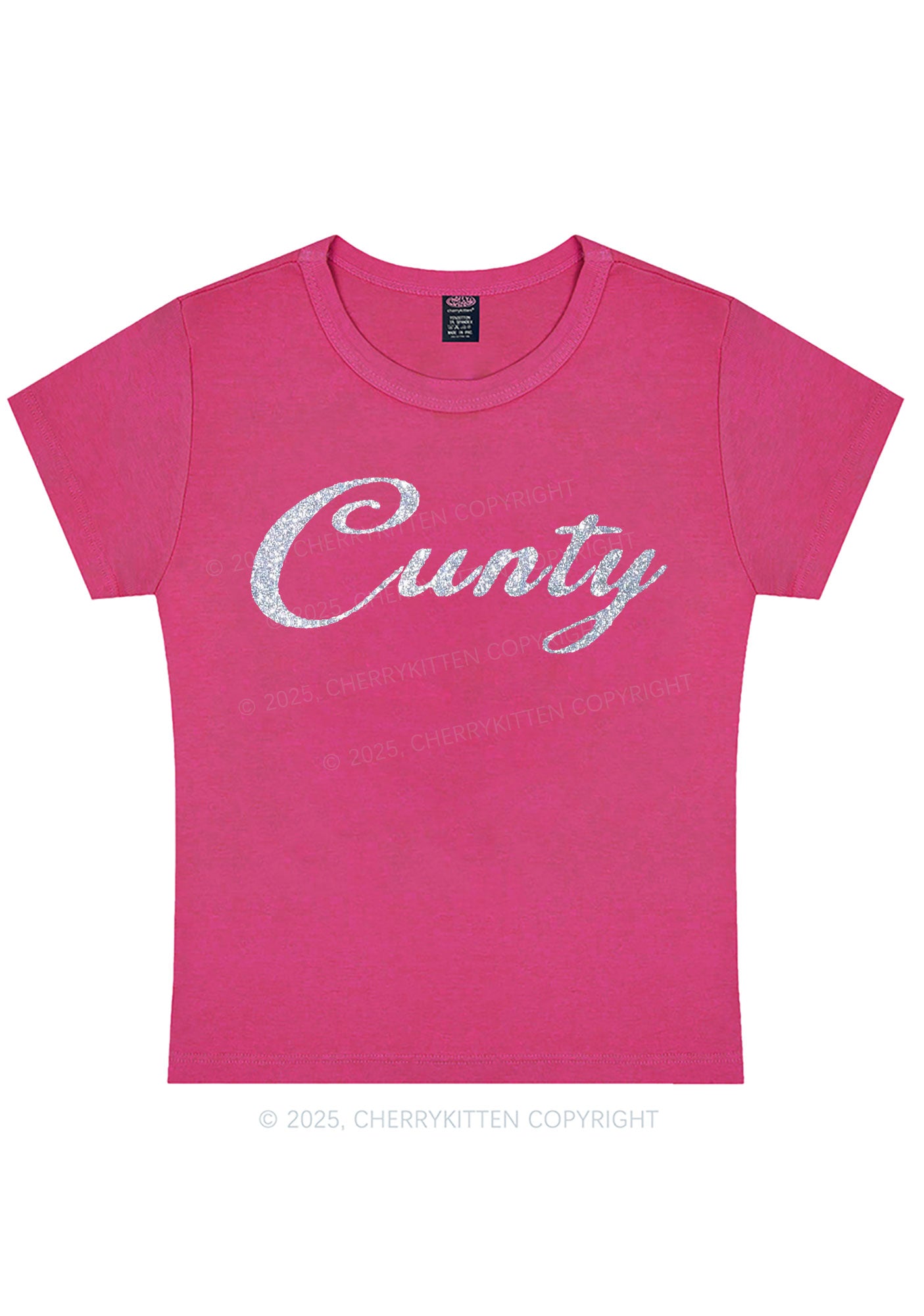 Glitter Cunty Y2K Baby Tee Cherrykitten