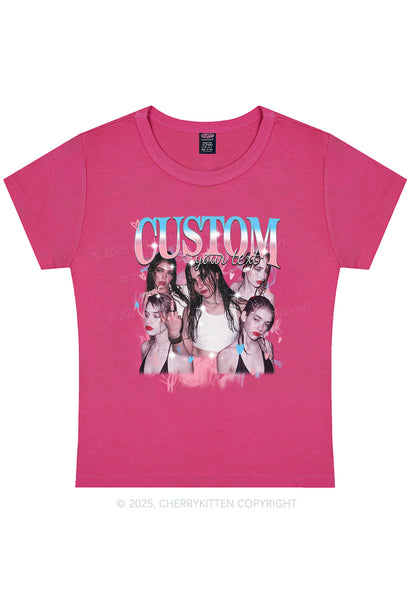 Custom Photo Trans Pride Y2K Baby Tee Cherrykitten